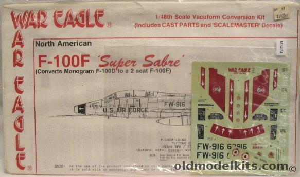 War Eagle 1/48 F-100F Super Saber Conversion plastic model kit